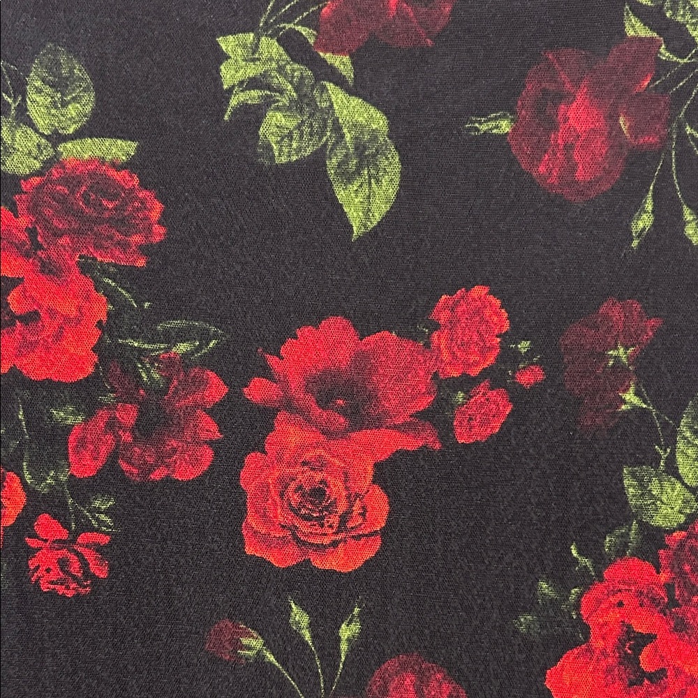 Siren Lily Black Dress with Red Rose Print - Picture 5 of 8